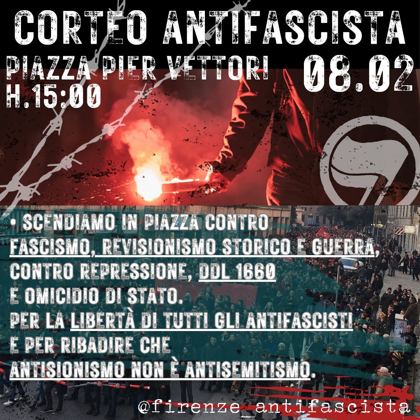 Manifestazione antifascista a Firenze